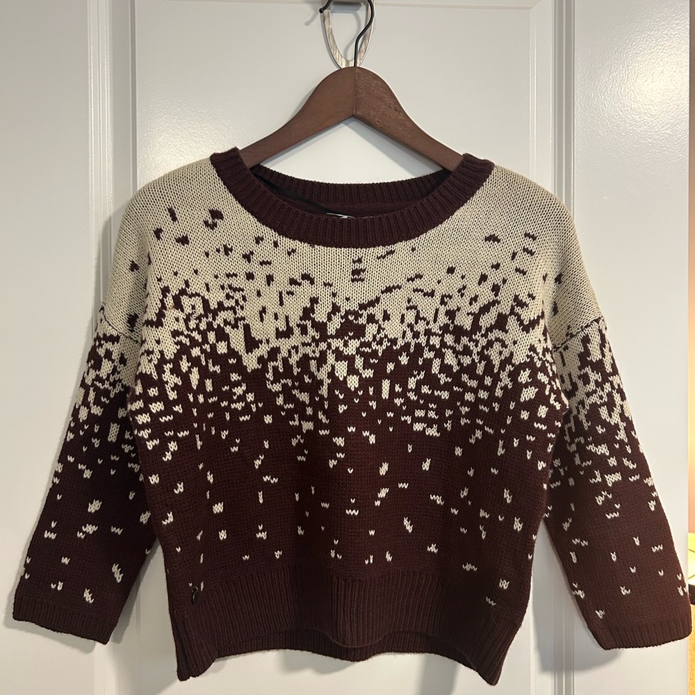 Vero Moda Brown and Cream Patterned Sweater